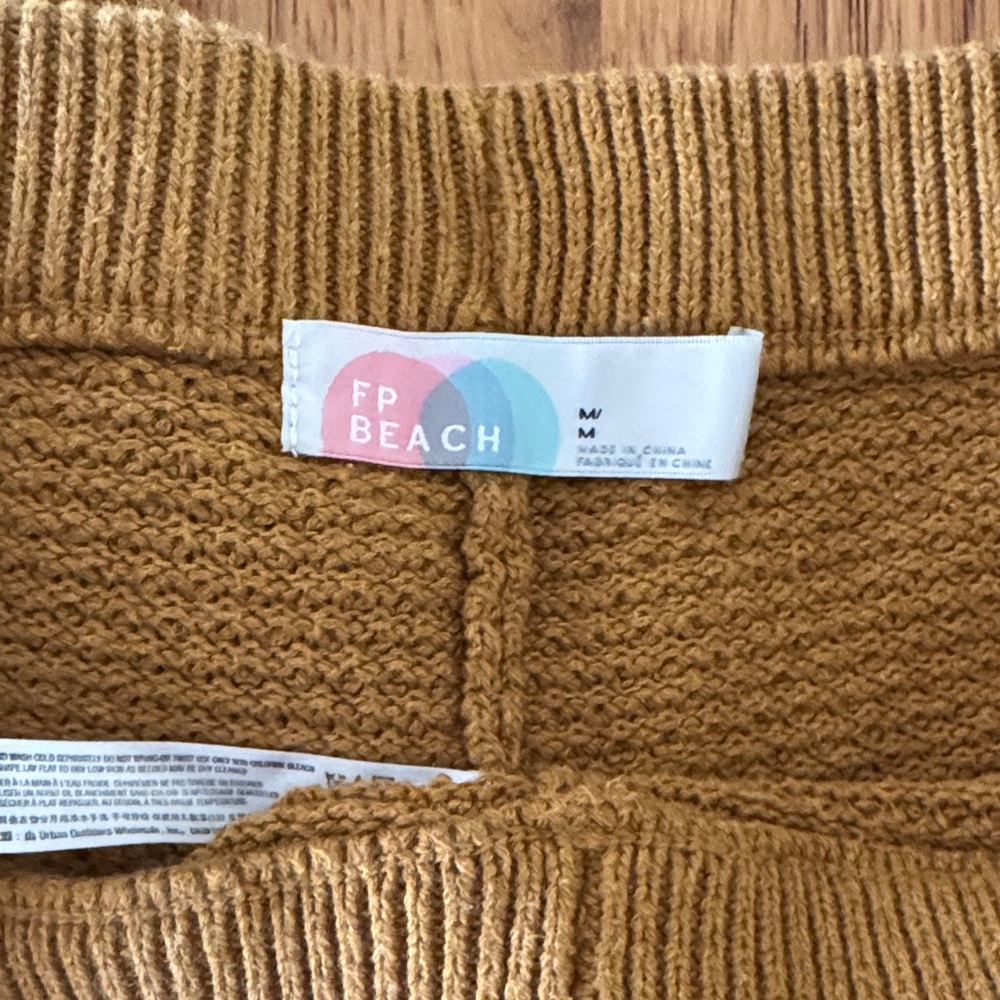 Free People Beach Mustard Knit Sweater and Pants Set - Picture 3 of 5